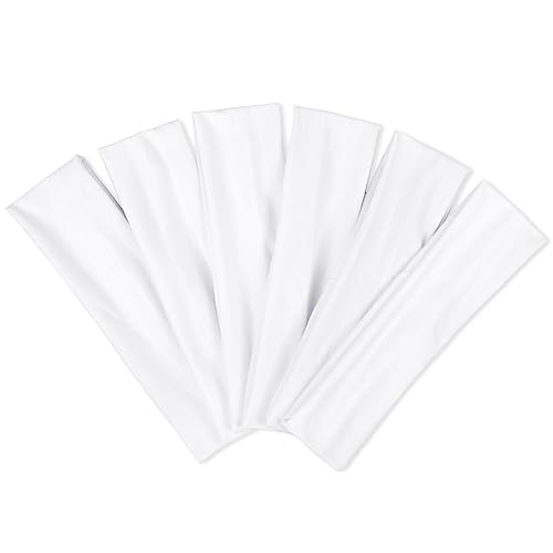 TERSE White Women's Non-Slip Elastic Sweat Hairbands - Soft Fabric Thin Hair Wraps for Short Hair, Workout, Yoga, Running, Sports, Girls - color: Headbands Color-H