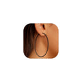 FOCALOOK 14K Gold Plated Lightweight Large Hoops| 2mm Thin Hoop Earrings for Women 30/40/50/70/100mm - color: 01.Black, size: 70mm