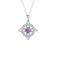 Mystical Birthstone Witches Knot Necklace – Natural Crystal Celtic Pendant, Wiccan Pagan Jewelry Gift for Women - color: June