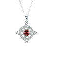 Mystical Birthstone Witches Knot Necklace – Natural Crystal Celtic Pendant, Wiccan Pagan Jewelry Gift for Women - color: January
