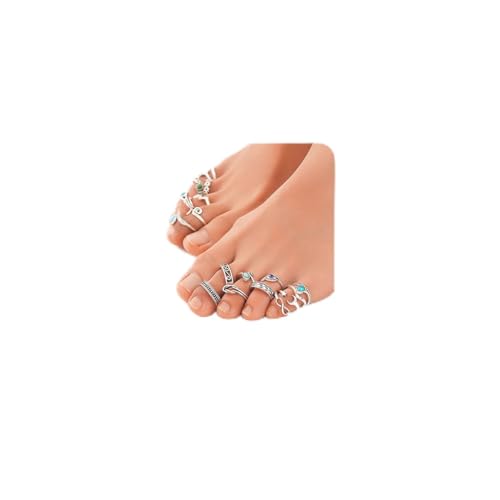 INENIMARTJ Gold Toe Rings for Women, Vintage Style Open Ring Set, Adjustable Summer Beach Foot Jewelry - color: B:20pcs