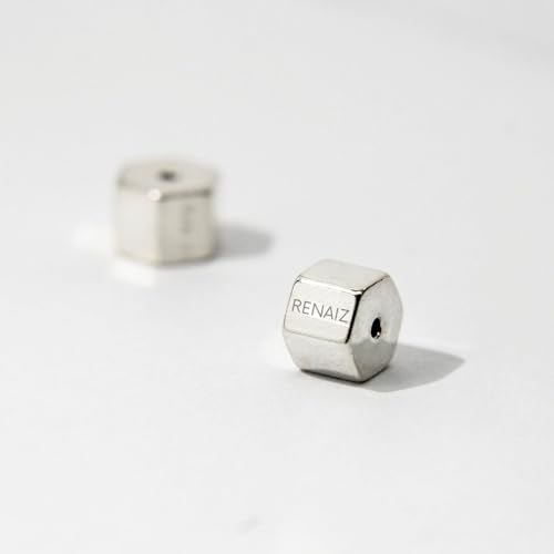 RENAIZ Bold Statement Hoop & Stud Earrings for Women – 14K Gold & Rhodium Plated Maximalist Jewelry, Chunky Geometric Boho Earrings, Hypoallergenic Non-Tarnish Trendy Gift - color: White Gold, style: Thick Cylinder