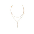 Wedding Multi-layered Rhinestone Back Chain Necklace Layered Bridal Crystal Back Chain Jewelry Festival Rave Rhinestone Backdrop Jewelry Dress Shoulder Body Chain Jewelry for Women - color: Rhinestone-gold