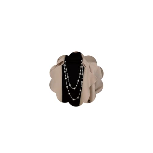 Layered Pearl Necklaces for Women Big Pearl Long Chain Necklace Dainty Faux Pearl Necklaces Statement Sweater Strand Chain Jewelry - style: gold