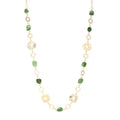 Long Gold Necklaces for Women Dainty Natural Stone Beaded Gold Necklace Mothers Day Gifts Boho Gold Costume Jewelry for Women - color: Jade Green