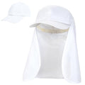 Tirrinia Wide Brim Sun Hat with Neck Flap for Men & Women, Breathable Hiking Fishing Safari Hat, Outdoor UV Protection Cap - color: White