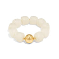 Multicolor Chunky Beaded Bracelet for Women Bold Acrylic Resin Stretch Bracelet Summer Beach Statement Bracelets Trendy Elastic Bangle Jewelry - color: Bead bracelet-cream white