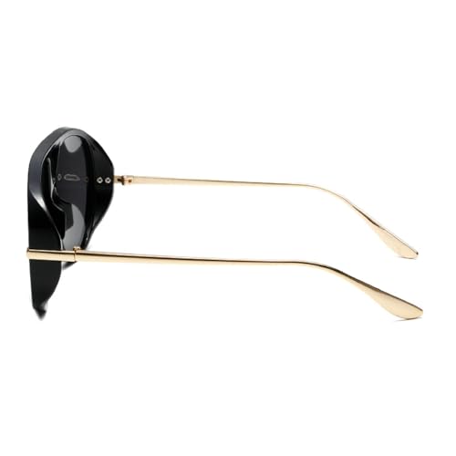Trendy Oversized Pilot Sunglasses Women For Men Round Sun Glasses Vintage Big Frame Shield Shades Men Punk Sunglasses - color: C1