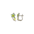 Galaxy Gold GG 14K Solid White Gold Natural Blue Topaz Flower Earrings for Women, Fine Jewelry