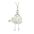 Crystal Paris Doll Necklace for Women, Handmade Cute Dress Long Chain Pendant Necklace Prom Costume Jewelry - style: 12