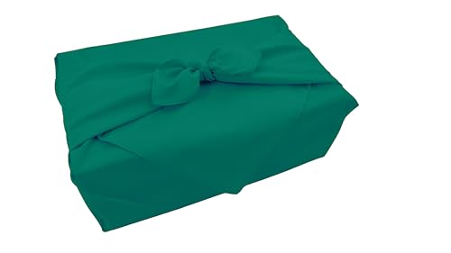 100% Cotton Bandana 27x27 Large Solid Head Scarf for Men Women Thick Opaque Reusable Wrapping Cloth Gift & Lunch - color: Teal Green Single