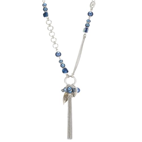 FULU AUTUMN Long Necklaces for Women Trendy Long Chunky Beaded Necklace Boho Fashion Costume Jewelry Mothers Day Gifts for Her - color: 95-Blue