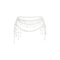 Multilayer Imitation Pearl Waist Chain for Women Trendy Waistband White Pearl Body Chain Long Tassel Pendant Waist Chain Wedding Bridal Dress Belt Fashion Trend Metal Chain Body Chain Jewelry - color: White1