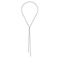 Gold Silver Necklace for Women Y Chain Adjustable Gold Long Necklaces Fashion Dainty Jewelry - color: black A