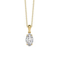 Marquise Cut CZ Solitaire Pendant Necklace in Sterling Silver, Marquise Cut Diamond Necklaces for Women, Bridal Jewelry Gifts for her BFF - color: Yellow Gold