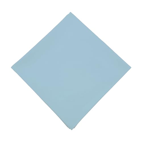 100% Cotton Bandana 27x27 Large Solid Head Scarf for Men Women Thick Opaque Reusable Wrapping Cloth Gift & Lunch - color: Light Blue Single