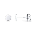 925 Sterling Silver Dot Stud Earrings | Small Simple Round Disc Stud Earrings | Tiny Flat Circle Hypoallergenic Cartilage Tragus Piercing Earrings Gifts for Women Men 2mm 3mm 4mm 5mm - color: #4 white gold-4mm