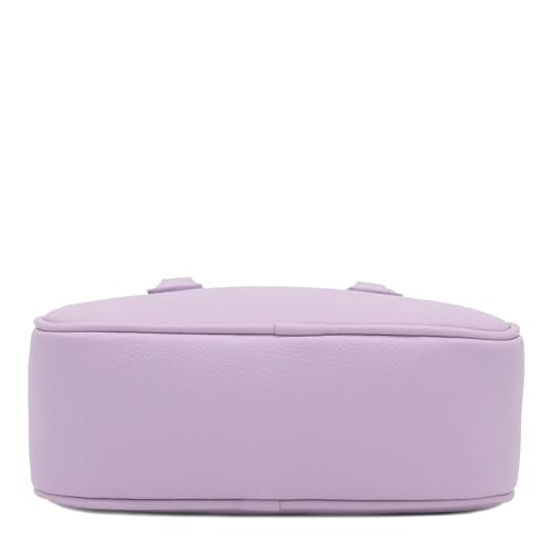 FashionPuzzle Mini PU Leather Satchel Purse Top Handle Crossbody Bag - color: Lavender