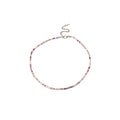 PINK TOWN Colorful Beaded Necklace Bohemian Rice Beads Choker Handmade Summer Beach Necklace for Women - color: Pink