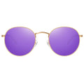 MEETSUN Round Polarized Sunglasses for Women Men Classic Retro Metal Frame Sun Glasses UV Protection - color: Gold/Purple