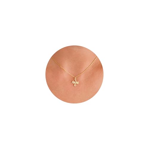VRIUA Gold Necklace for Women - 14K Gold Plated Dainty Italian Horn Star of David Butterfly Bow Sun Lotus Volleyball Baseball Cowboy Boots Necklace Jewelry Everyday for Women - style: Dragon