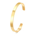 MEALGUET Stainless Steel Mens Cuff Bracelet : Minimal Cool Silver/Black/Gold Plated Open Metal Cuff Bangle Bracelets for Men,Mens Bracelet Jewelry Gift - color: Gold Plated-Single, size: Medium( fit 5.5"-7.2" wrist)