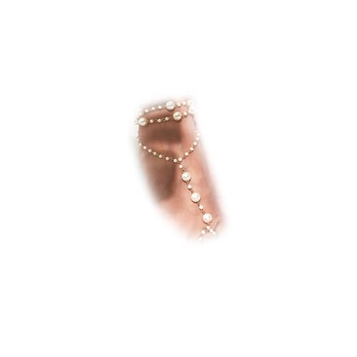 Aimimier Bohemian Anklet with Toe Ring Beach Wedding Beaded Barefoot Sandals Boho Ankle Bracelet for Women