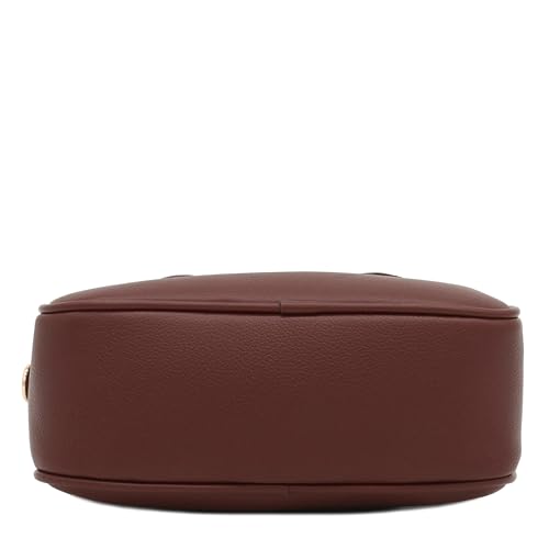 FashionPuzzle Mini PU Leather Satchel Purse Top Handle Crossbody Bag - color: Coffee