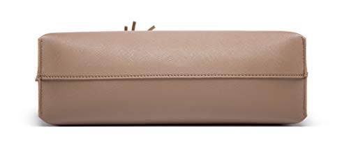 Dreubea Women's Soft Faux Leather Tote Shoulder Bag from, Big Capacity Tassel Handbag - color: Bark New