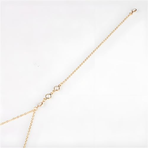 Rhinestone Back Chain Necklace for Women Bridal Wedding Sexy Rhinestone Backdrop Chain Waist Belly Chains Trendy Body Chains Jewelry - style: 3Gold