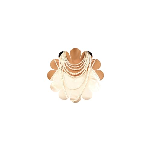 Layered Pearl Necklaces for Women Big Pearl Long Chain Necklace Dainty Faux Pearl Necklaces Statement Sweater Strand Chain Jewelry - style: pearl