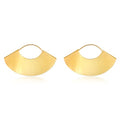 Lightweight Boho Bohemian Fan Earrings for Women Geometric Dangle Drop Half Round African Tribal Ethnic Jewelry - color: Gold 1.6"x1"