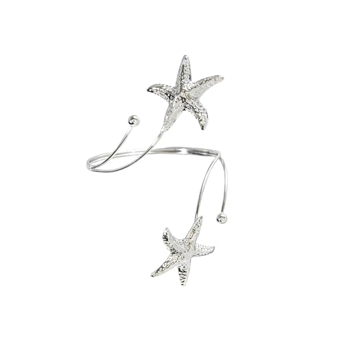 Golden Metal Starfish Seashell Upper Arm Bracelet Flower Charm Bohemia Bracelets for Women Beach Wedding Adjustable Open Cuff Bangle Coil Swirl Armband Party Jewelry - color: Style 08