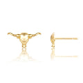 Mameloly Cowgirl Earrings for Women CZ 14K Gold Plated Western Cowboy Hat Dangle Hoop Earrings Cute Jewelry Hypoallergenic - color: Bull's-head Shape