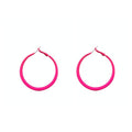 Colorful Matte Hoop Earrings 80s Hoop Earring Retro Earrings Neon Earrings Bright Fluorescence Round Hoop Earings for Women - color: hot pink