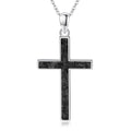 Cross Necklace 925 Sterling Silver Turquoise Christian Pendant Religious Cross Jewelry Christmas Gifts for Women Men - style: Black Onyx