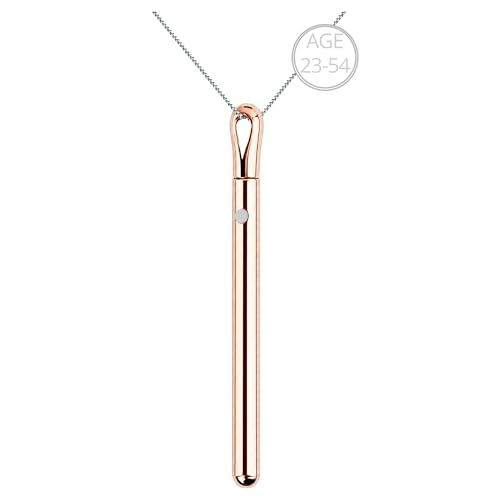 Rose Gold Necklaces for Women Long Pendant Necklace with Adjustable Chain Necklace Extender, Rechargeable Necklace Jewelry for Women Trendy
