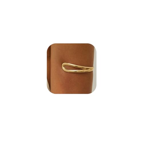 Arm Cuff for Women Gold Upper Arm Bracelet Minimalist Adjustable Cuffs Bangle Punk Dress Jewelry - style: Gold B