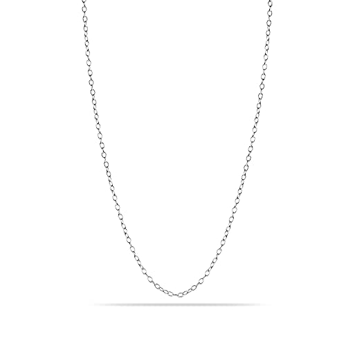 LeCalla 925 Sterling Silver Italian Jewelry Adjustable Chain Necklace, Sliding Bolo Chain Necklace for Women Slider Chain 14 to 24 Inch. - color: Cable Chain