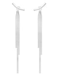 Long Dangle Earrings for Women – Elegant Dainty Tassel 18K Gold Plated Earrings for Womens in Prom Lightweight and Hypoallergenic Dangling Gold Earings for Women and Teens - color: Izumi Silver