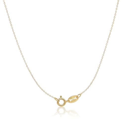 KEZEF 18K Gold Plated 925 Sterling Silver Box Chain Necklace for Women, 1mm Thin & Sturdy Italian Chain Necklace, Rose Gold & Silver Available, 15/16/18/20/22/24/30 Inch - color: 18k Gold, size: 19 Inch
