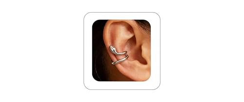 Gothic Ear Cuffs Helix Cartilage Clip on Goth Ear Cuff Stainless Steel Hypoallergenic Earrings for Women Men Non Piercing Gold & Silver Fake Earring Lightweight Punk Jewelry Gift - color: K11-Silver Snake Design