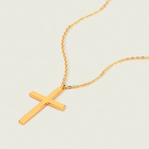 MEVECCO Dainty Gold Cross Necklace for Women - 18K Gold Plated Delicate Minimalist Cubic Zircon Cross Necklaces Cute Faith/Crucifix Jewelry Gift - style: Cross-3