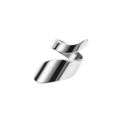 Dtja Twisted Stacking Statement Ring for Women Gold Plated Stainless Steel Fashion Spiral Open Wrap Band Finger Rings Comfort Fit Unique Birthday Holiday Jewelry Gift Size 7-8 - color: Silver