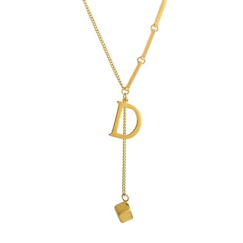 Gold Necklaces for Women Gifts - 14K Gold Plated Necklace for Women Necklaces for Her Tiny Fashion Jewelry for Teens，for Women Friends Jewelry Gifts，Necklace Gold Jewelry Birthday Gifts - style: Letter D necklace