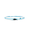 Made by Nami Nautical Rope Bracelet for Men Waterproof & Adjustable Wrap String Bracelets with Snap Hook Gift for Him - color: Light Blue Black