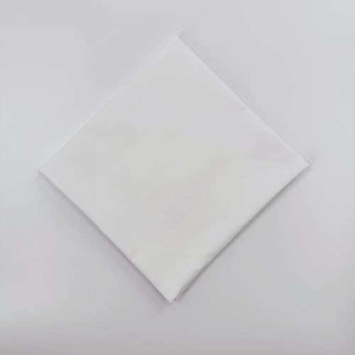 100% Cotton Bandana 27x27 Large Solid Head Scarf for Men Women Thick Opaque Reusable Wrapping Cloth Gift & Lunch - color: White 6 Pack
