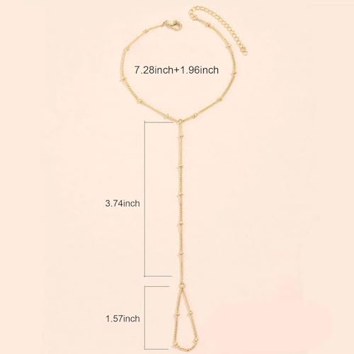 choice of all Hand Chain Bracelet Gold Finger Ring Bracelet Hand Chain for Women Trendy Birthday Jewelry Gifts - color: A4:Hand Chain Bracelet-gold