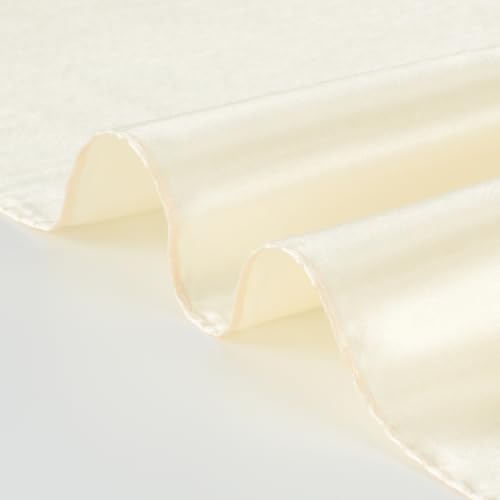 QBSM Womens 23.6 inch Satin Silk Feeling Formal Square Neck Scarf Head Hair Wraps Kerchief - color: Cream White