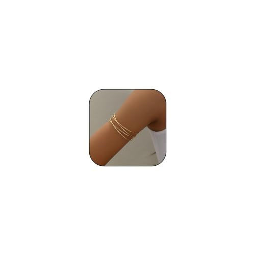 Frodete Upper Arm Cuff for Women Boho Minimalist Armlet Jewelry Outfit Accents Summer Beach Costume Party Dress Accessories Gift - color: B1:Gold Arm Cuff